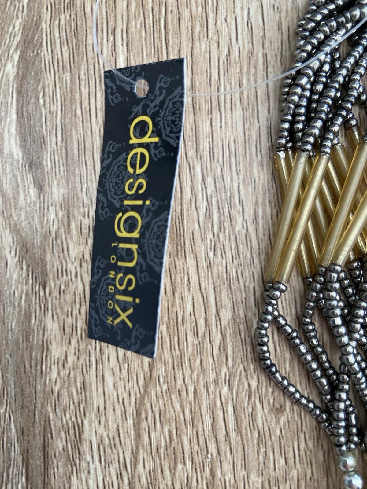 DesignSix London Beaded Necklace – Brown & Gold Holiday