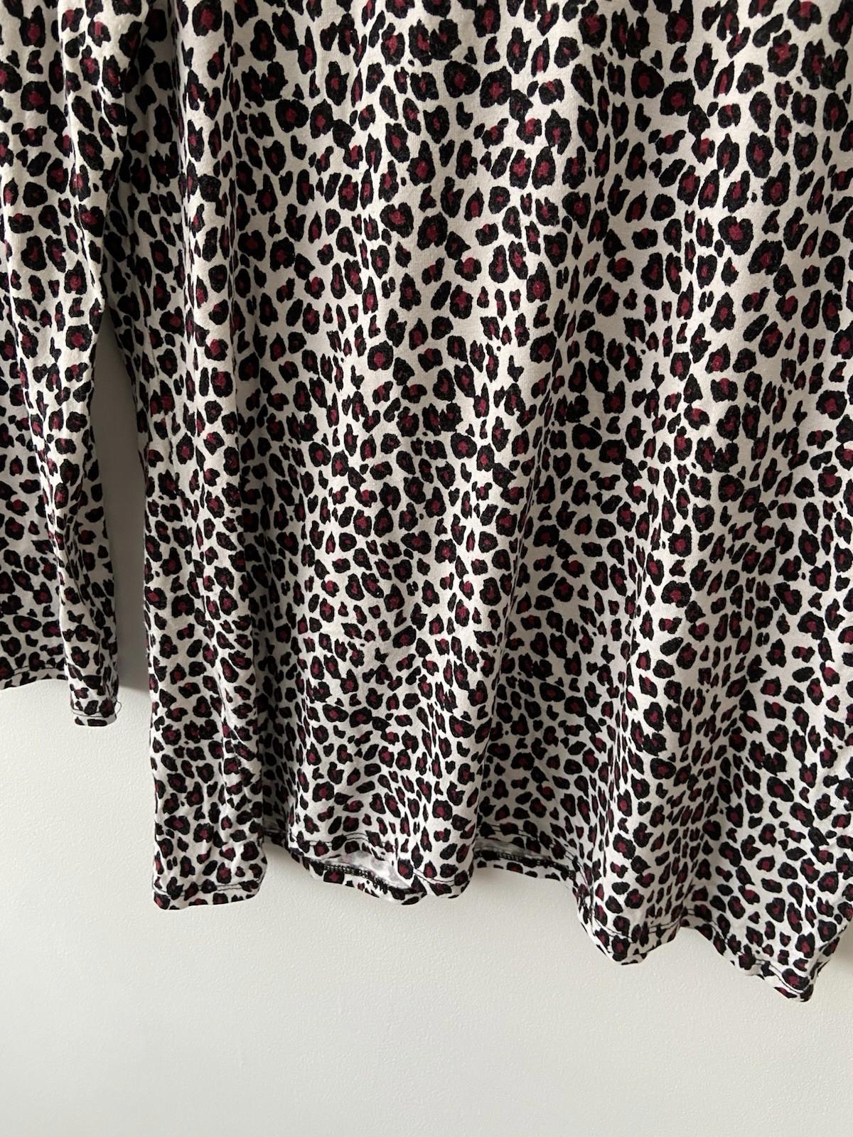 Saloos Long Sleeve Tshirt Animal Print Scoop Neck Size 12