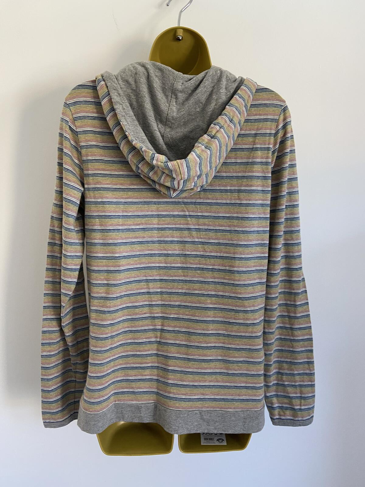 Moshulu Women’s Striped Lightweight Hoodie Kangaroo Pocket Size S 8-10