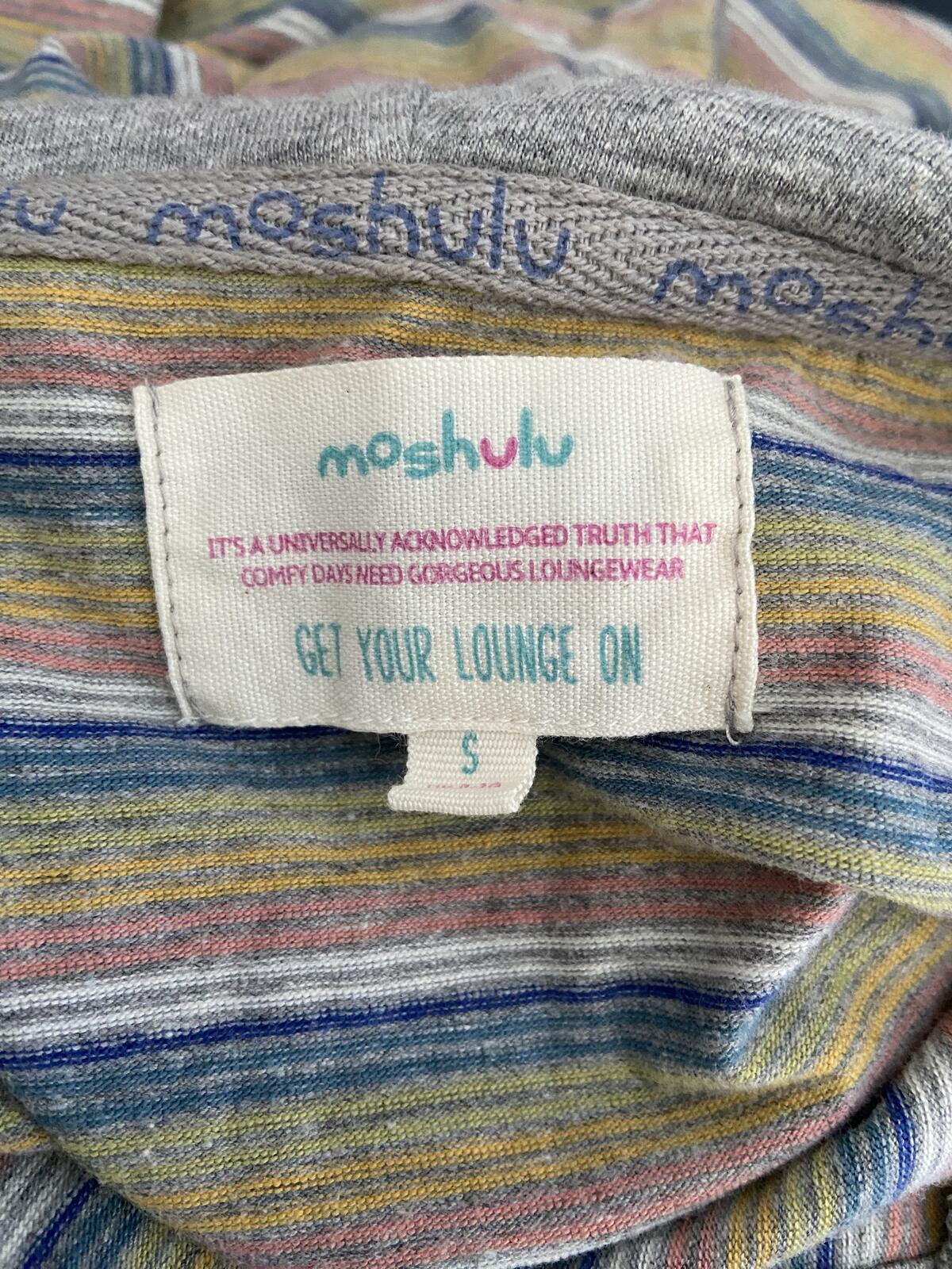 Moshulu Women’s Striped Lightweight Hoodie Kangaroo Pocket Size S 8-10
