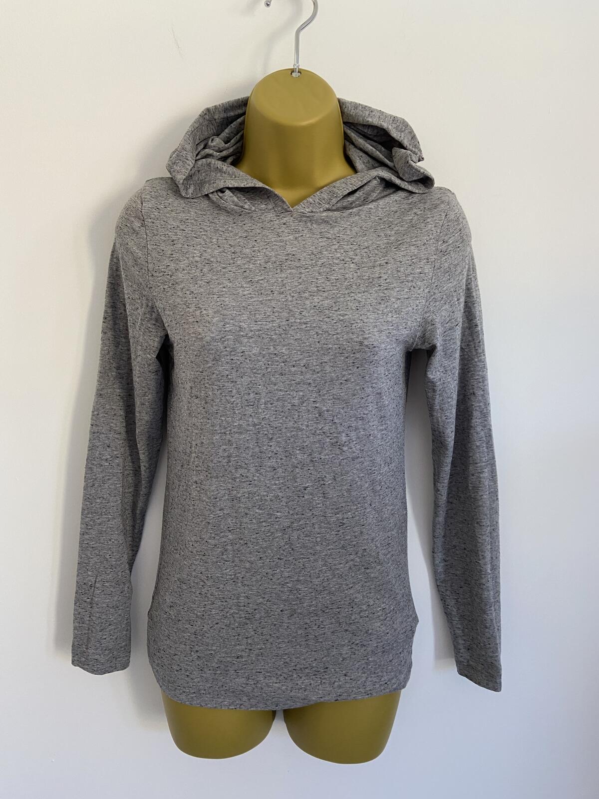 M&S Women’s Grey Marl Lightweight Thin Knit Hoodie Size 14 Small