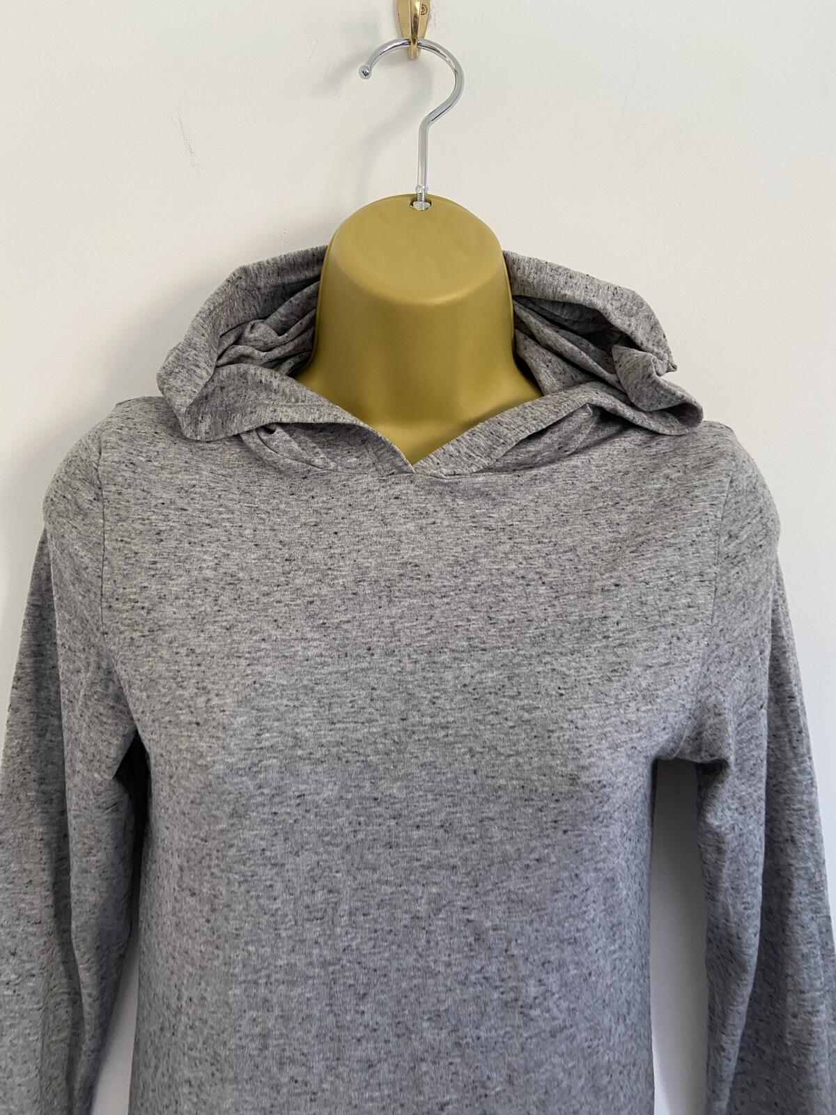M&S Women’s Grey Marl Lightweight Thin Knit Hoodie Size 14 Small