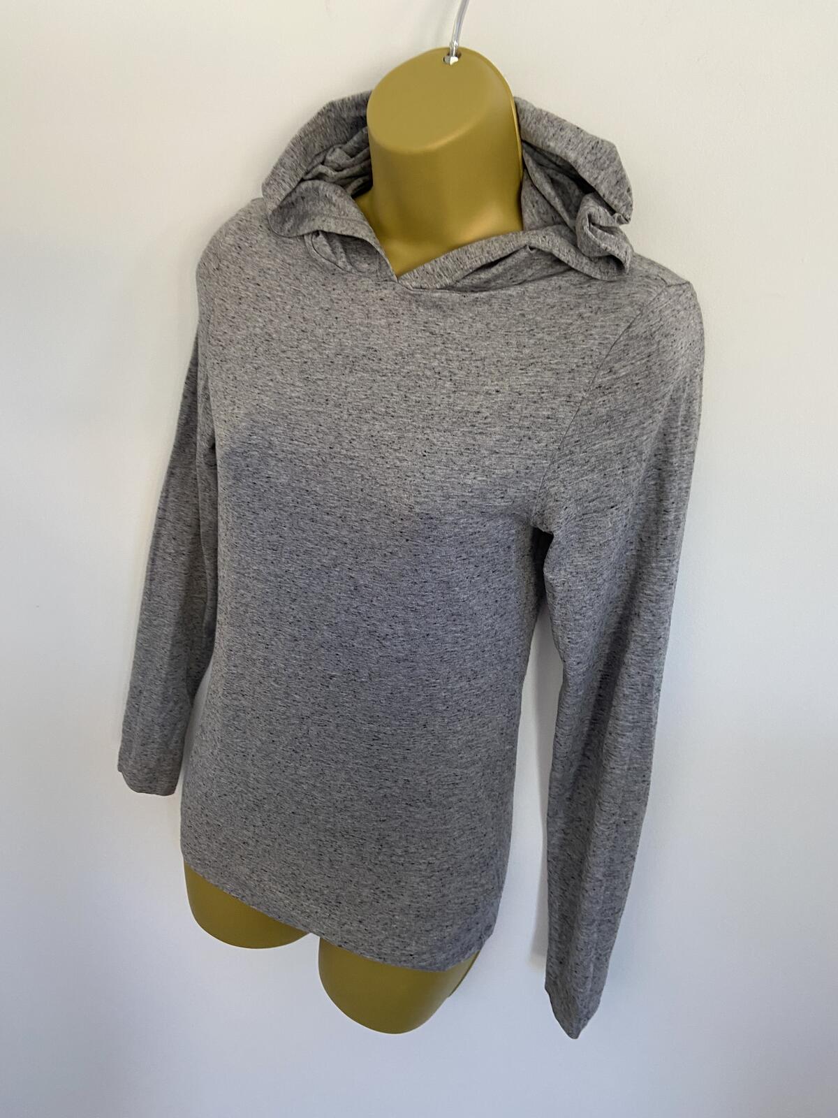 M&S Women’s Grey Marl Lightweight Thin Knit Hoodie Size 14 Small