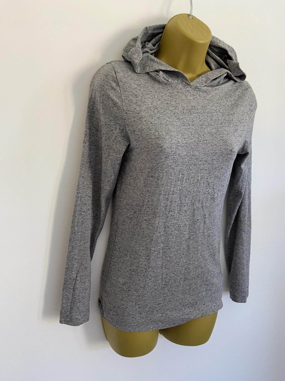 M&S Women’s Grey Marl Lightweight Thin Knit Hoodie Size 14 Small