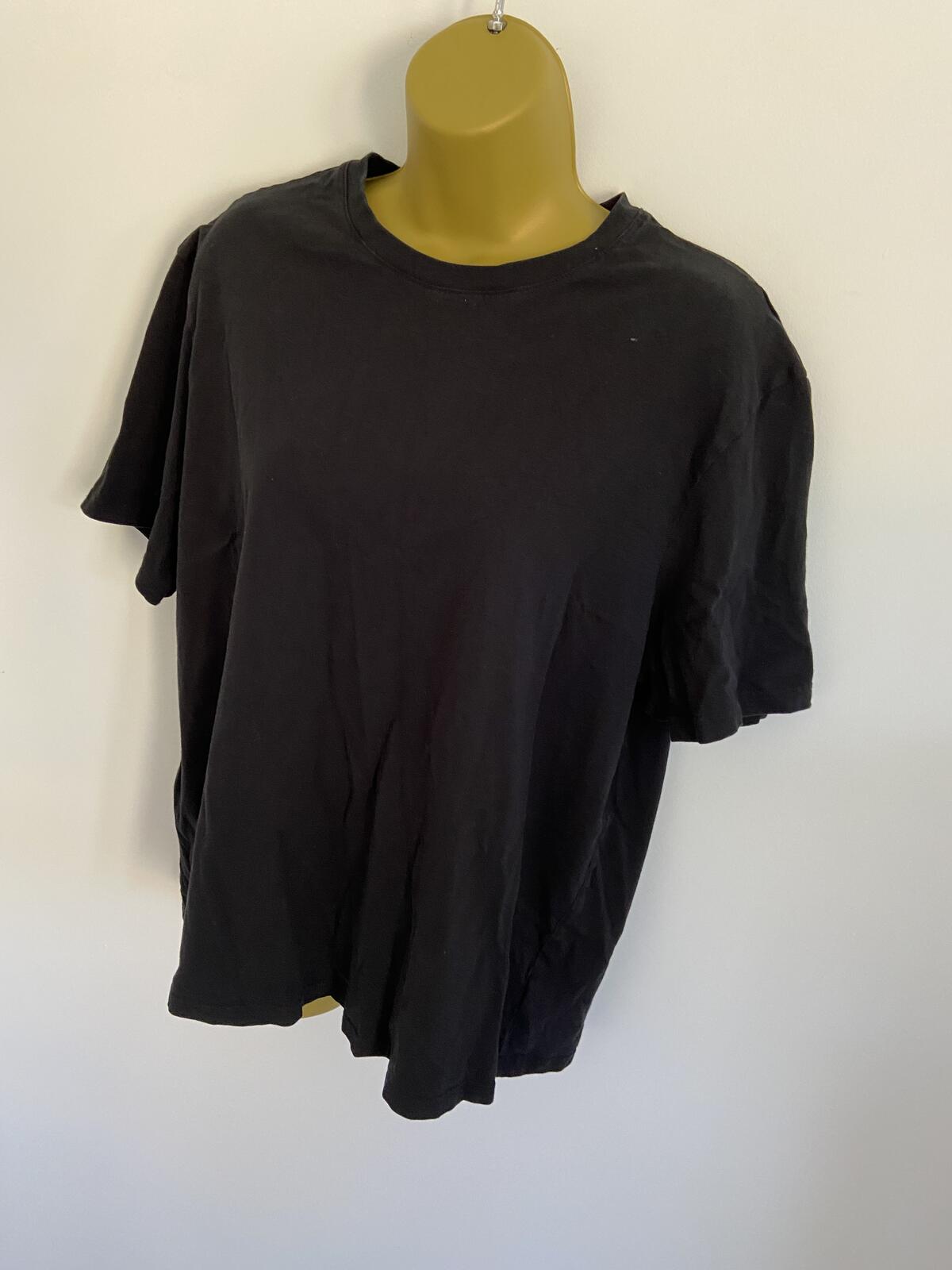 F&F Women’s Black 100% Cotton Short Sleeve Crew Neck T-Shirt Size XL