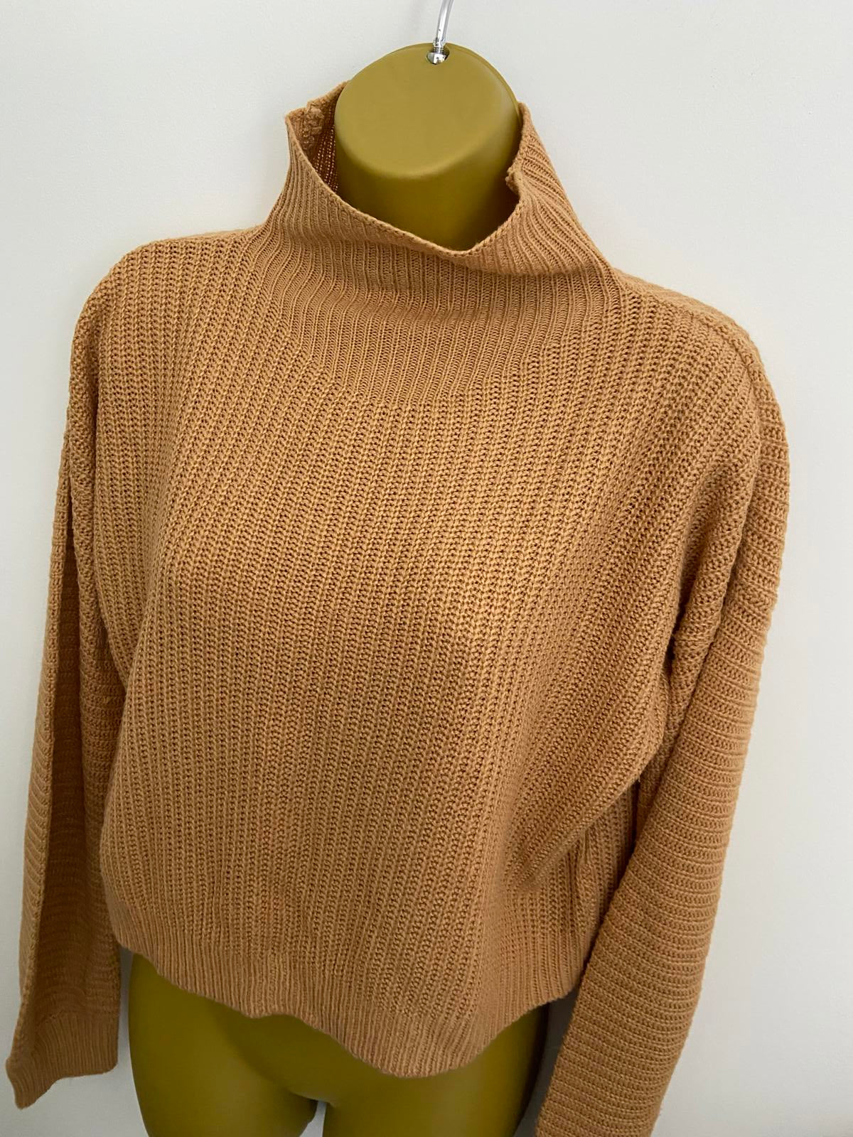 Wednesday Girls XSmall Knit Jumper - Beige & Orange Acrylic Sweater Jumper