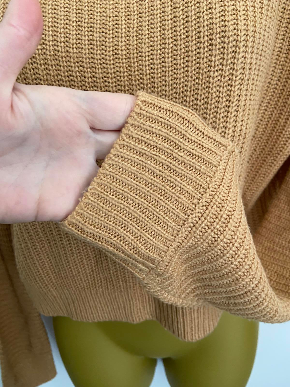 Wednesday Girls XSmall Knit Jumper - Beige & Orange Acrylic Sweater Jumper
