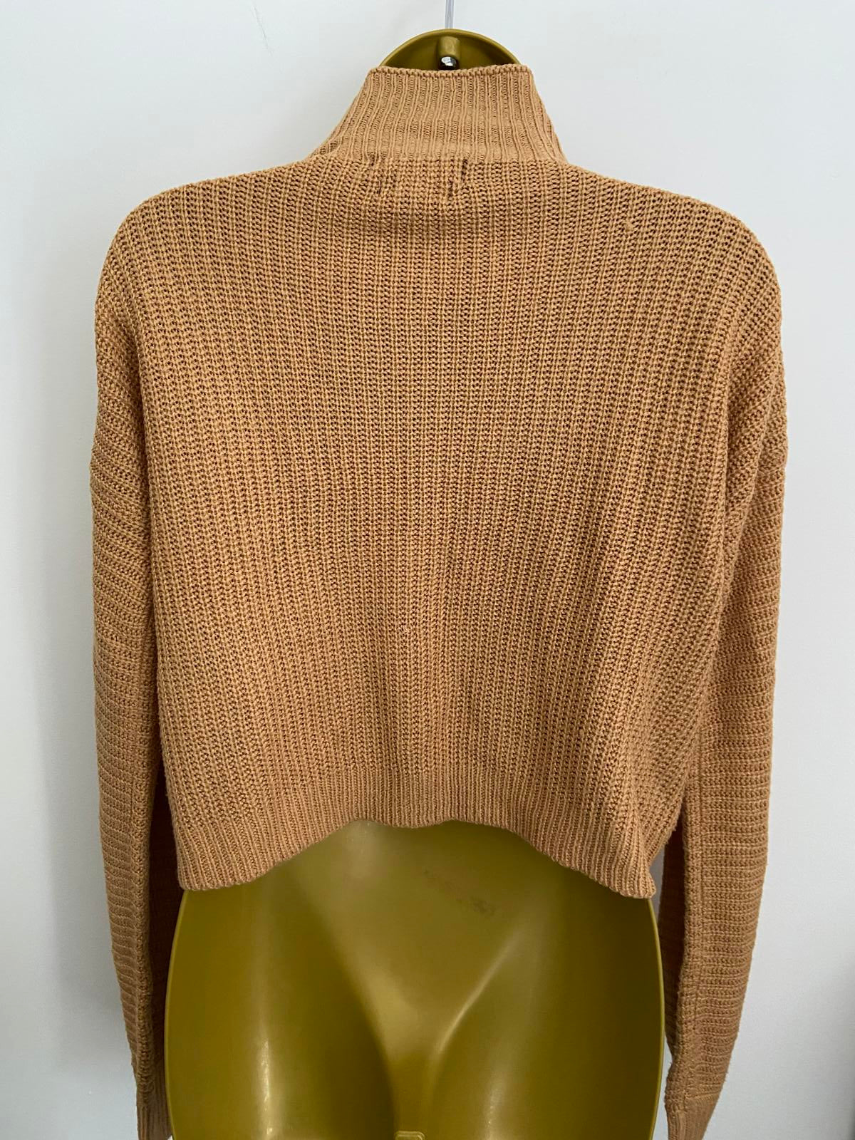 Wednesday Girls XSmall Knit Jumper - Beige & Orange Acrylic Sweater Jumper