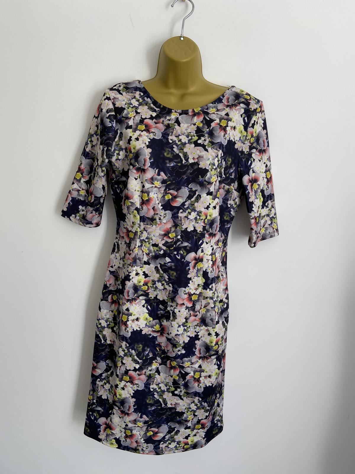 Atmosphere Women's Floral Photographic Print Short Sleeve Dress Size 14