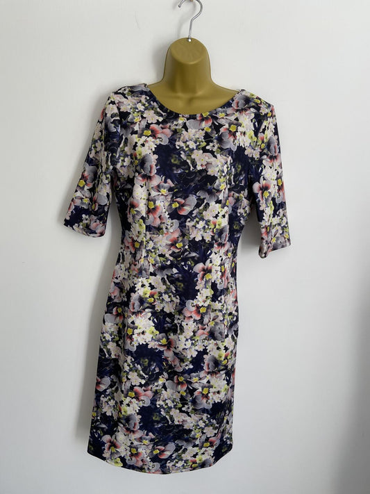 Atmosphere Women's Floral Photographic Print Short Sleeve Dress Size 14