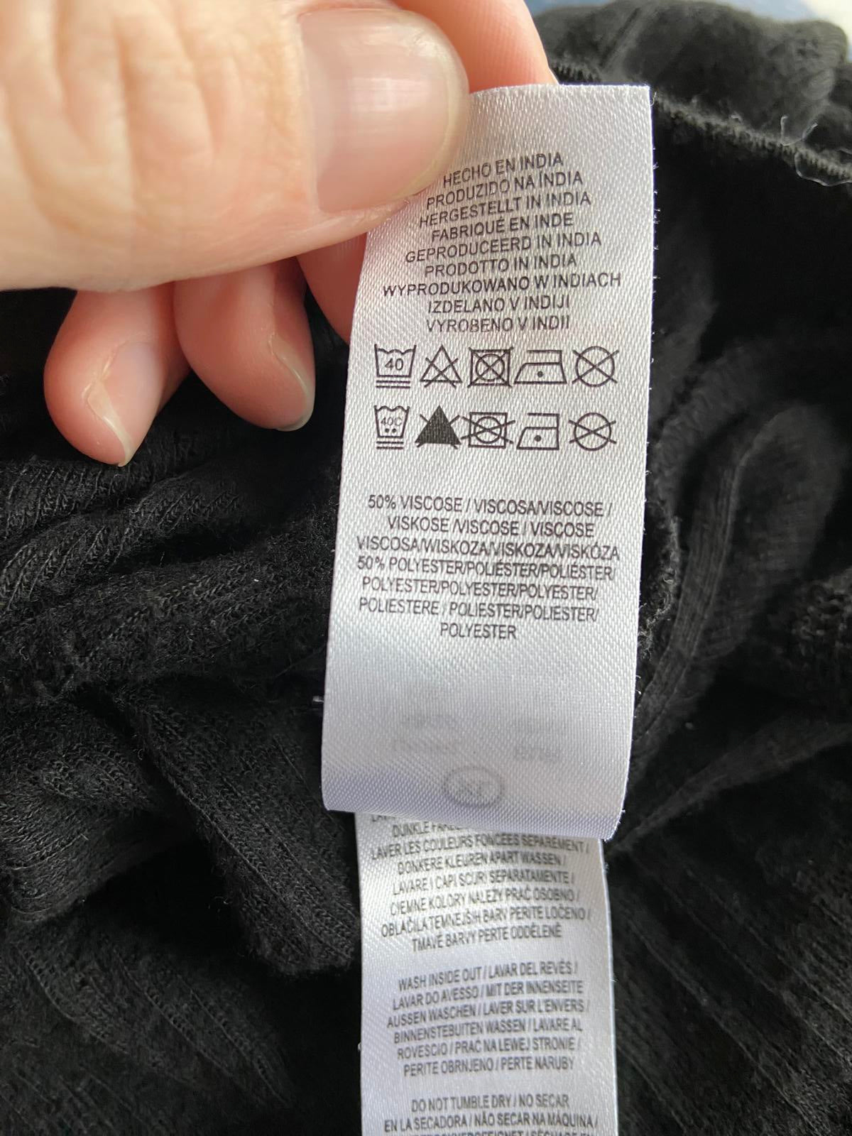 Secret Possessions Size 18-20 Black Thermal Long Sleeve Top XL Viscose Blend