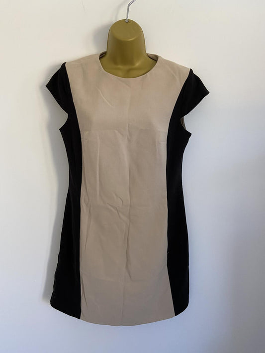Warehouse Women’s Colour Block Shift Dress Cream & Black Size 12
