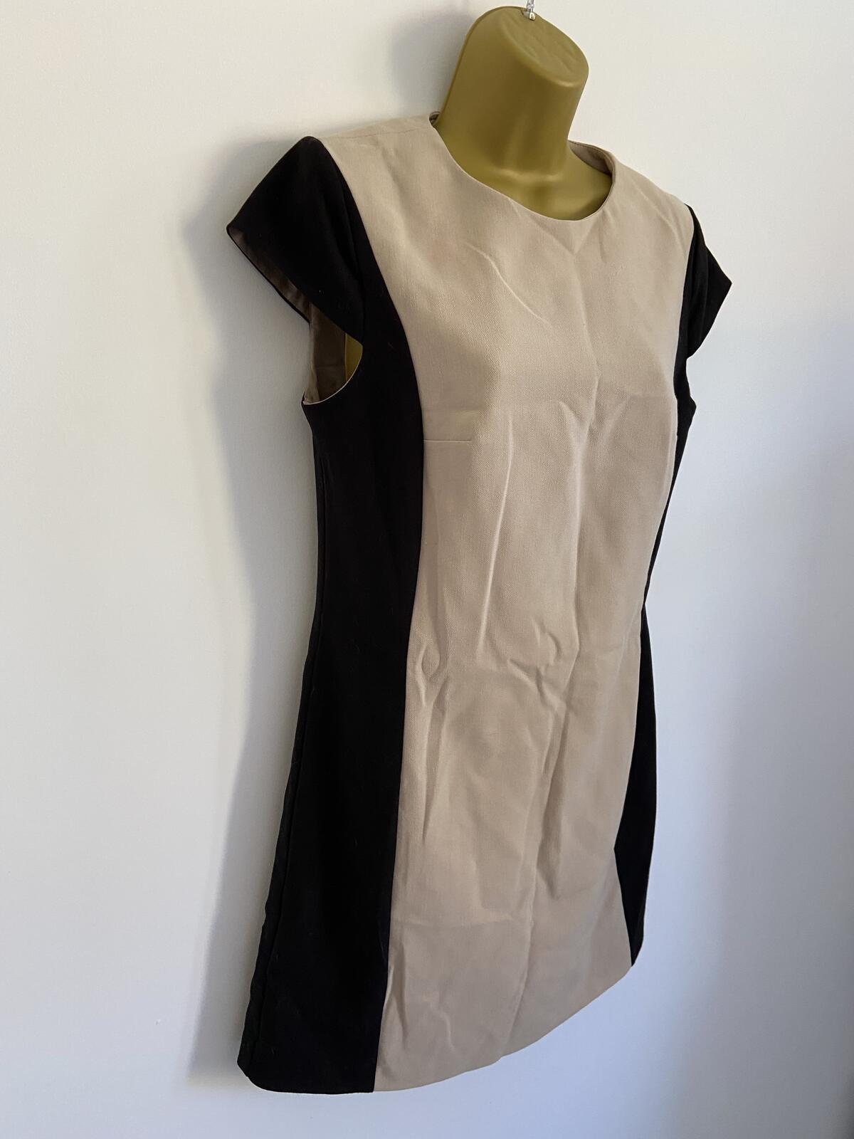Warehouse Women’s Colour Block Shift Dress Cream & Black Size 12