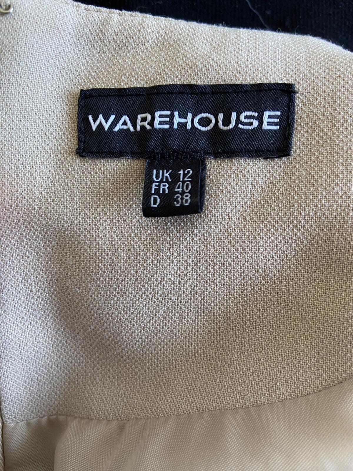 Warehouse Women’s Colour Block Shift Dress Cream & Black Size 12