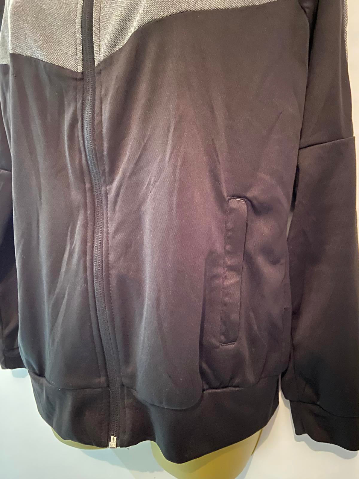 Primark Small Black & Grey Zip Up Workout Jacket Sports Fleece Track Top