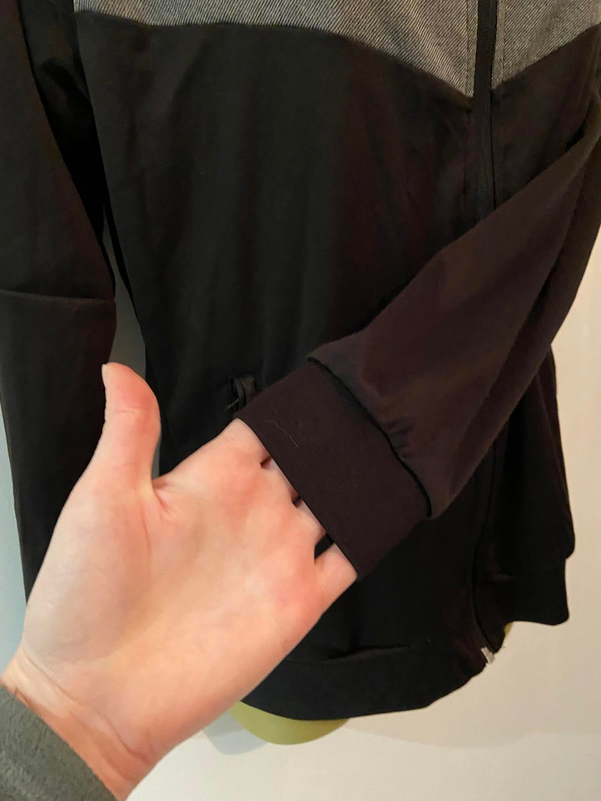 Primark Small Black & Grey Zip Up Workout Jacket Sports Fleece Track Top
