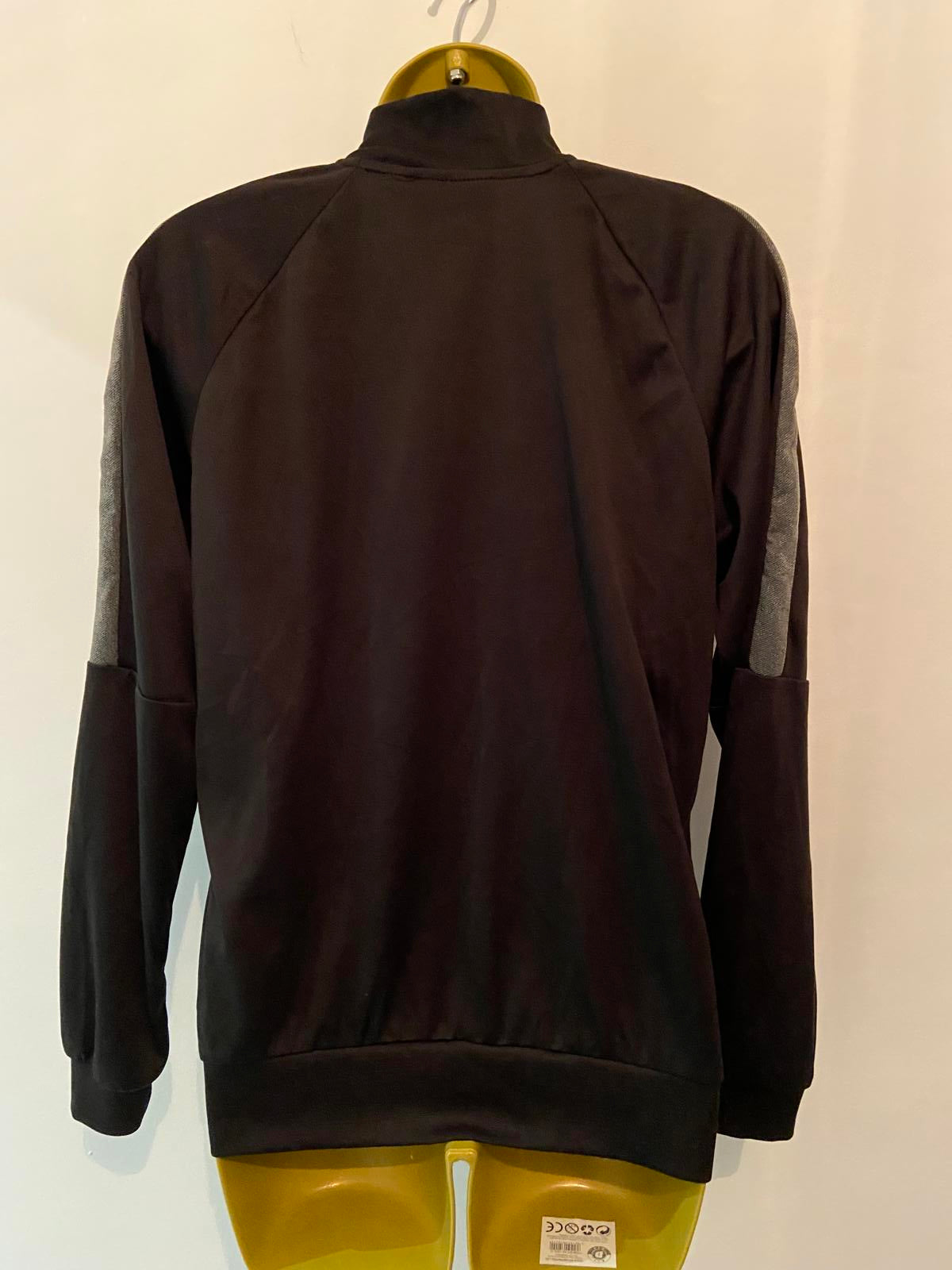 Primark Small Black & Grey Zip Up Workout Jacket Sports Fleece Track Top