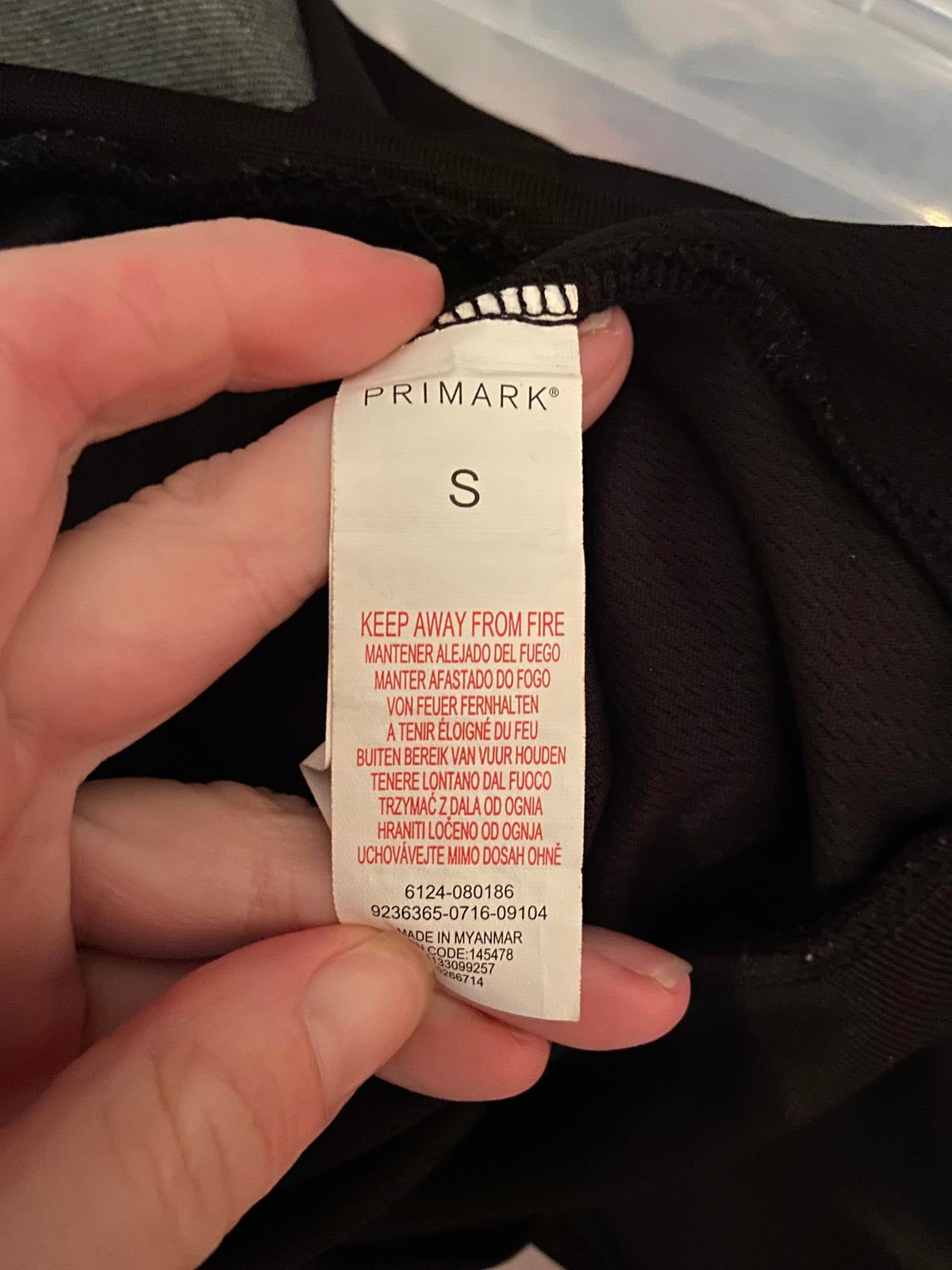 Primark Small Black & Grey Zip Up Workout Jacket Sports Fleece Track Top