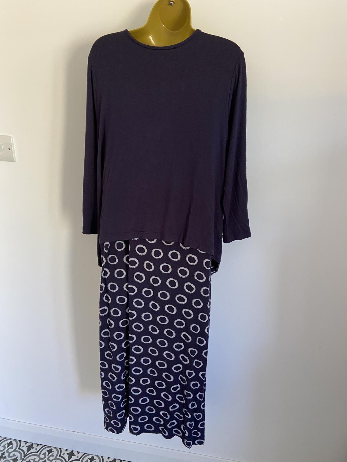 Capri Women’s Navy Blue 2-In-1 Look Midi Dress with Pockets Size M/L