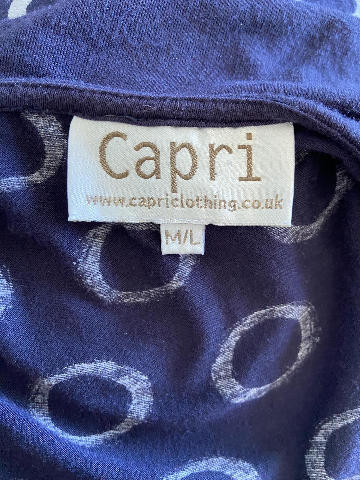 Capri Women’s Navy Blue 2-In-1 Look Midi Dress with Pockets Size M/L