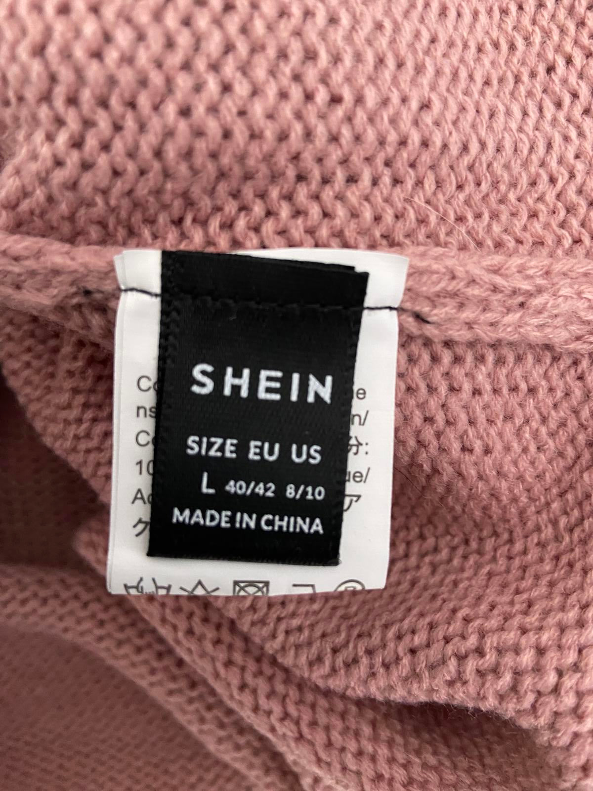 SHEIN Long Sleeve Sweater - Dusty Baby Pink, Bow Detail, Size Large New