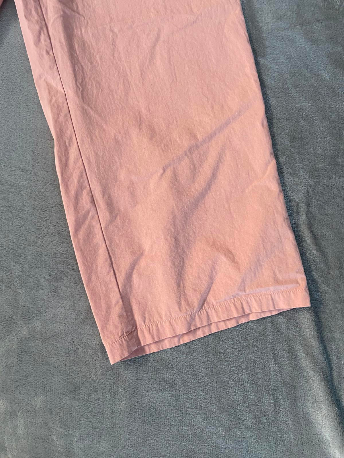 Pink Size L Wide Leg Lightweight Trousers Elasticated Waist Pockets Casual