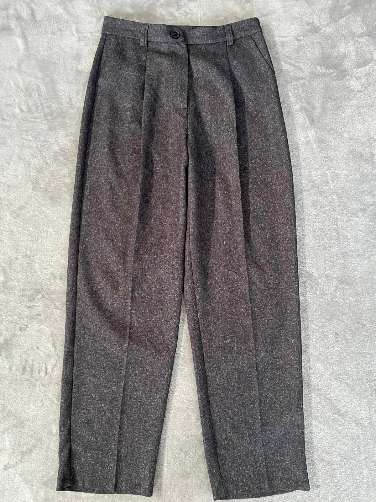 Primark Size 12 Grey Marled Smart Tailored Trousers Thick Winter Workwear