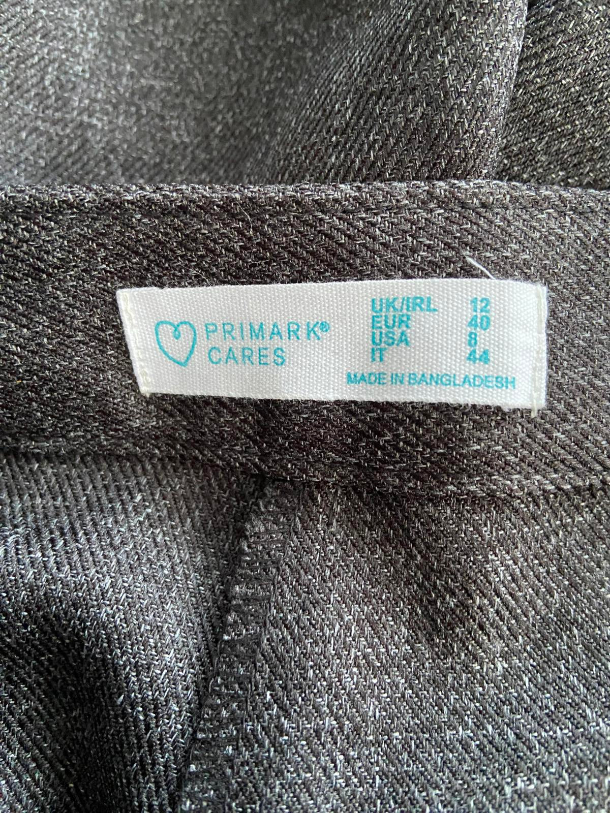 Primark Size 12 Grey Marled Smart Tailored Trousers Thick Winter Workwear