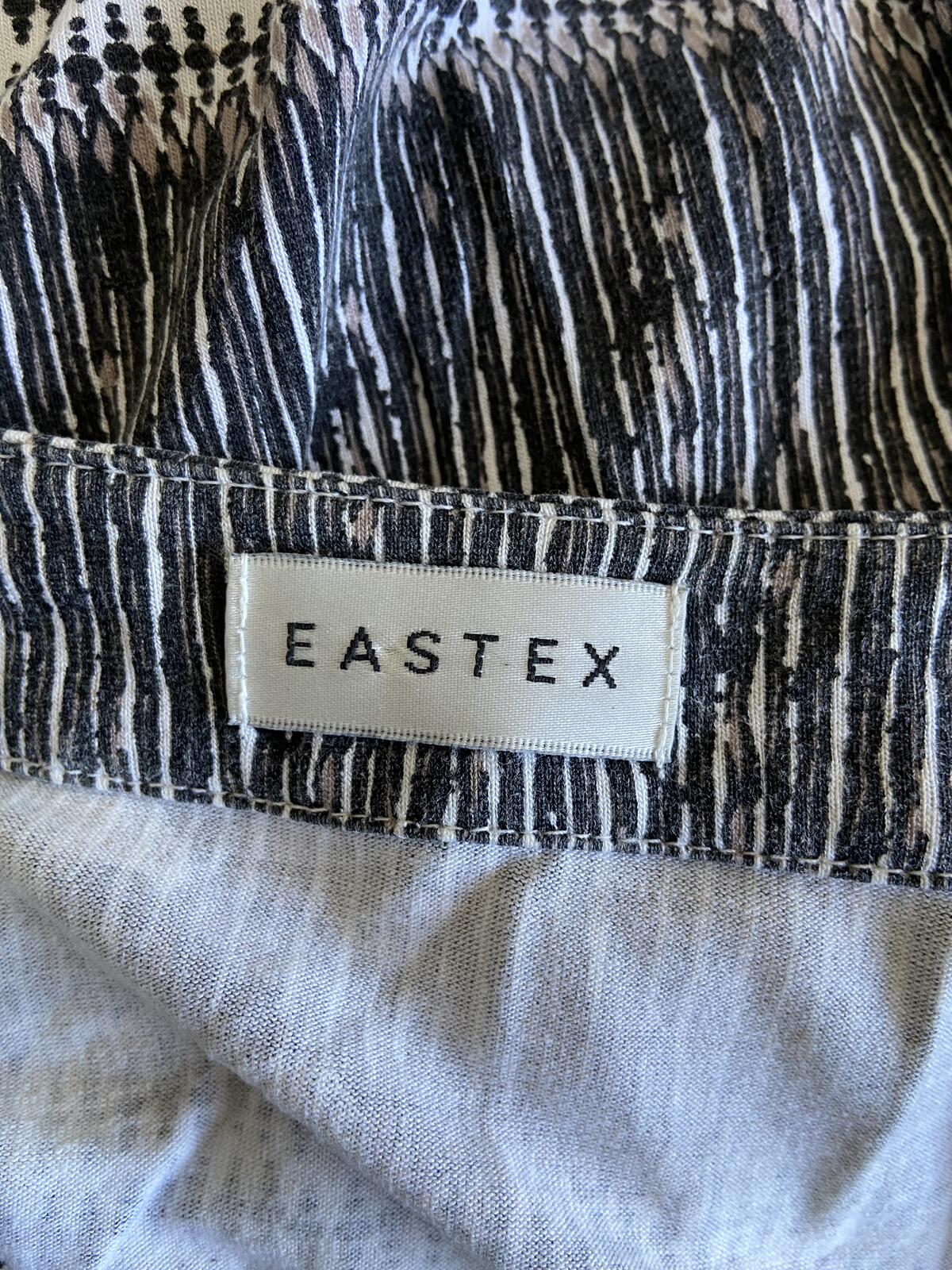 Eastex Women's Black & White Abstract Print Scoop Neck 3/4 Sleeve Top Size 14