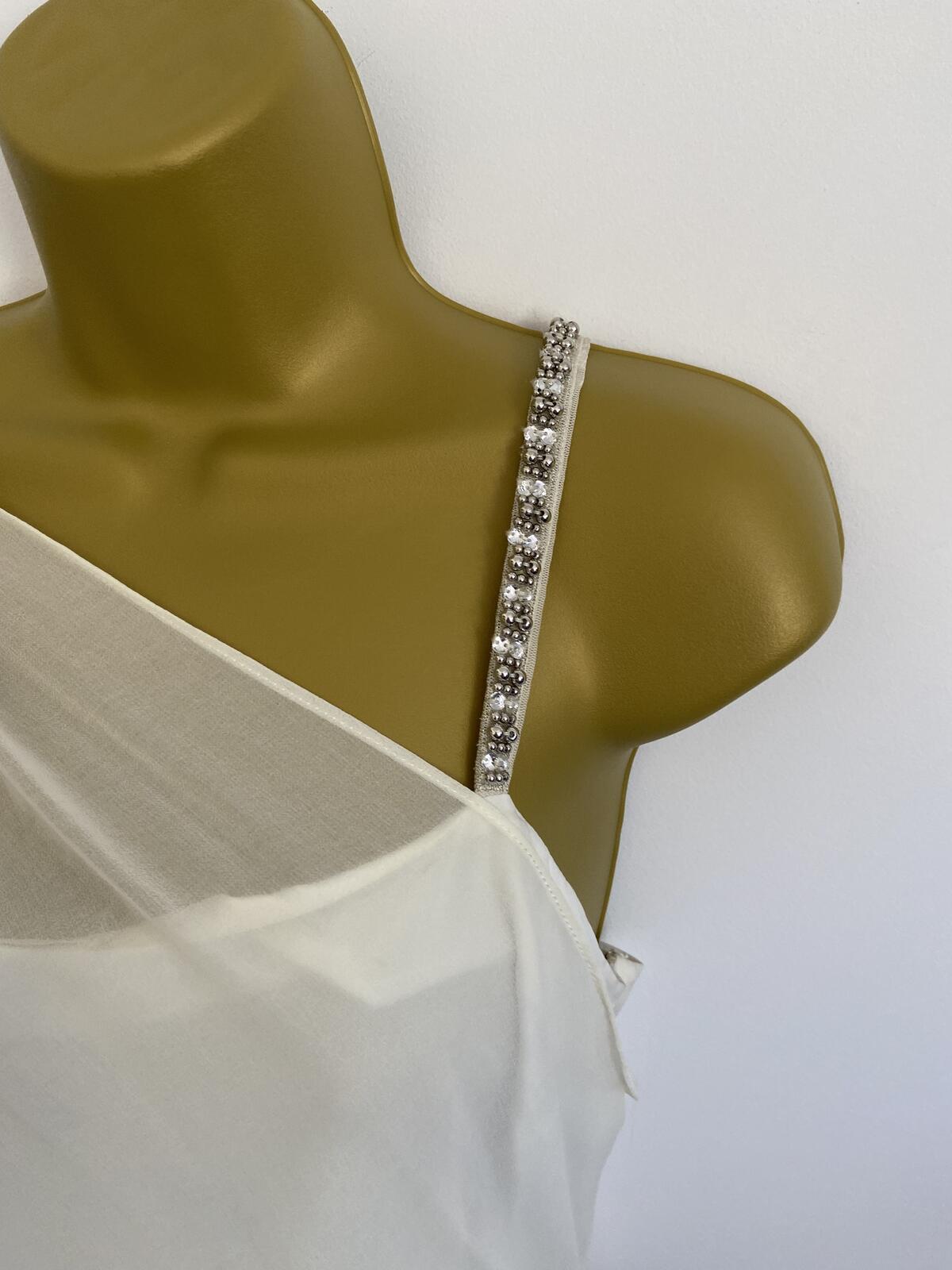 Miss Selfridge One Shoulder Cream & Black Dress BNWT Occasion Size 14