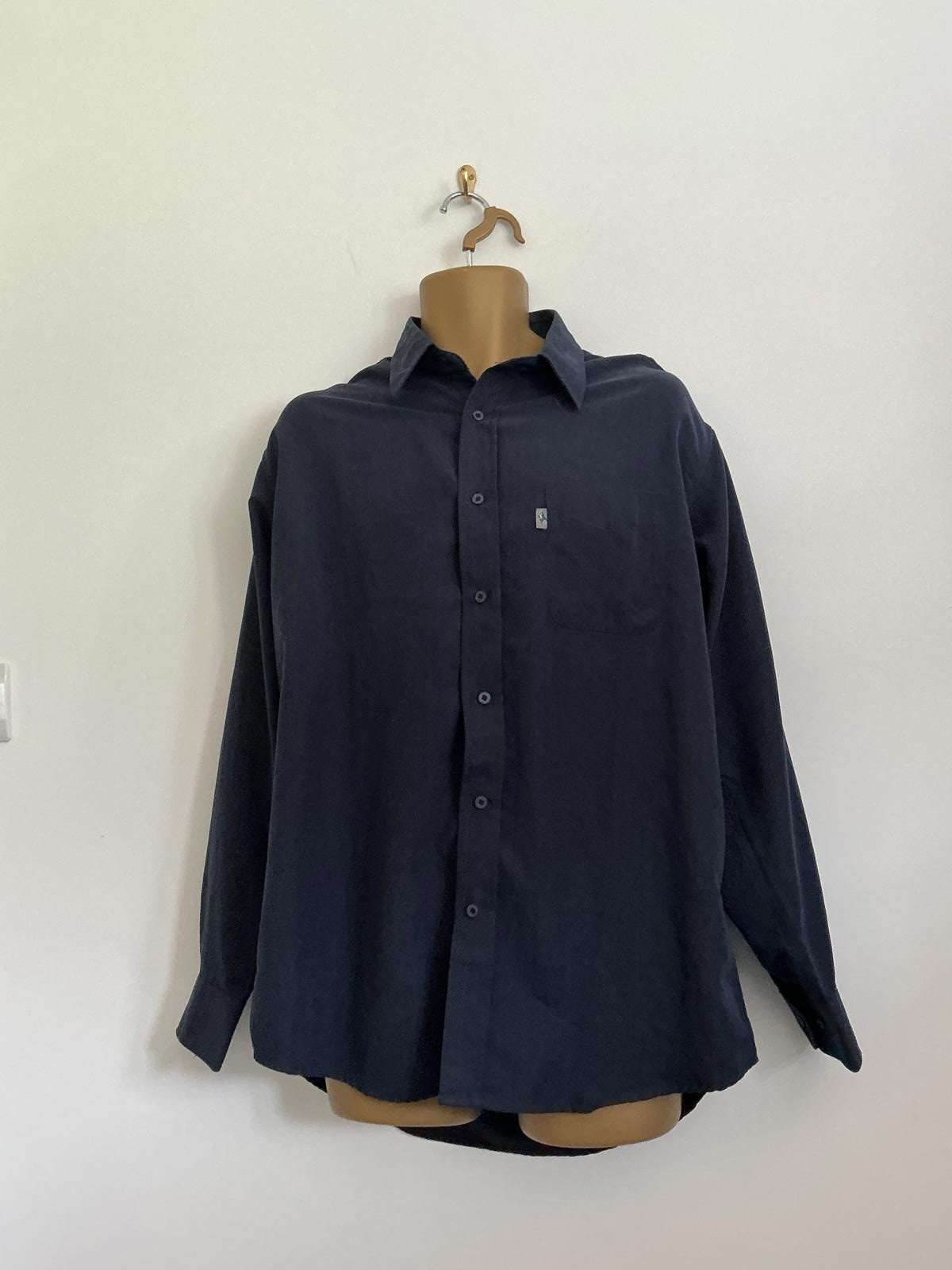 Le Shark Mens Size Large Navy Blue Soft Touch Long Sleeve Casual Shirt
