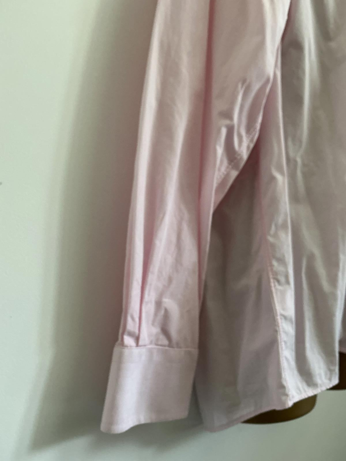 M&S Tailoring Size 16.5" Pink Pure Cotton Long Sleeve Formal Shirt