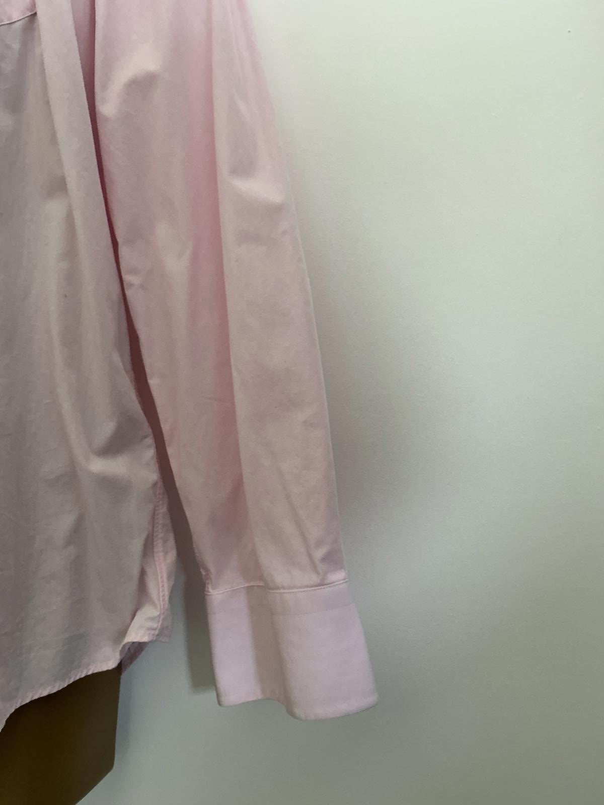 M&S Tailoring Size 16.5" Pink Pure Cotton Long Sleeve Formal Shirt