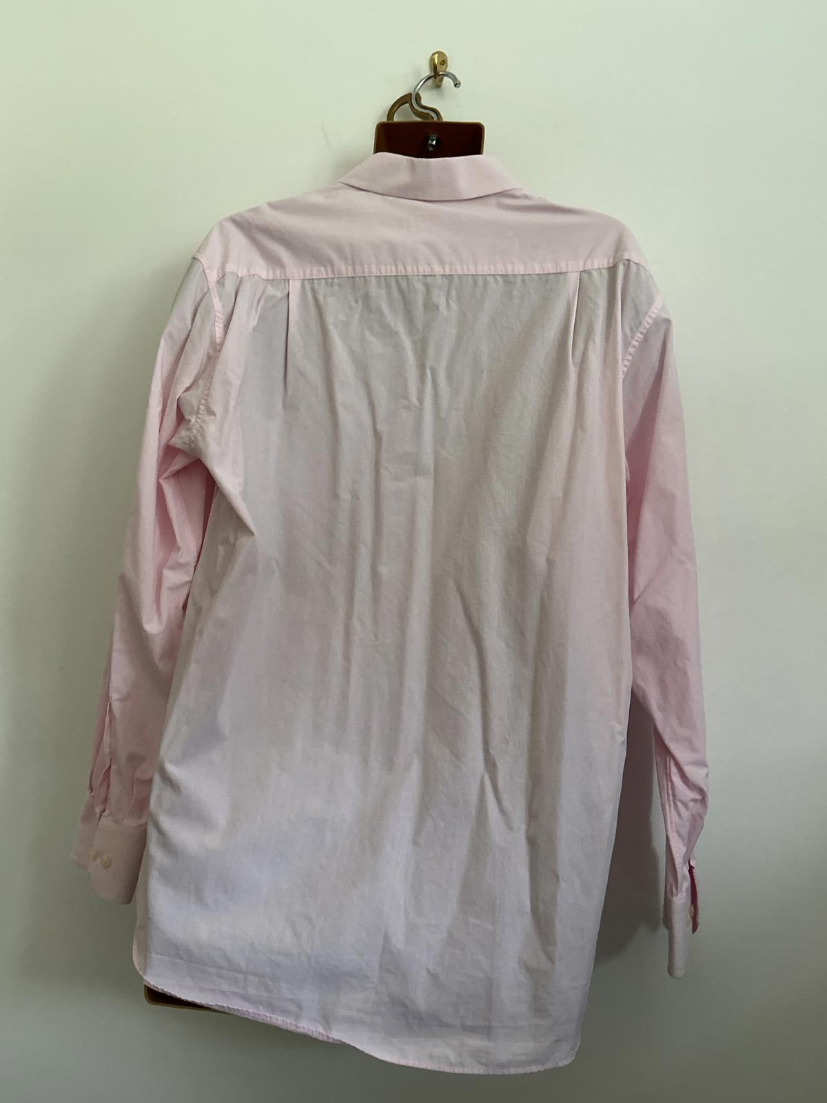 M&S Tailoring Size 16.5" Pink Pure Cotton Long Sleeve Formal Shirt
