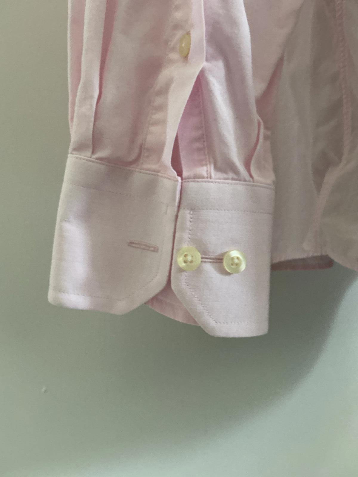M&S Tailoring Size 16.5" Pink Pure Cotton Long Sleeve Formal Shirt