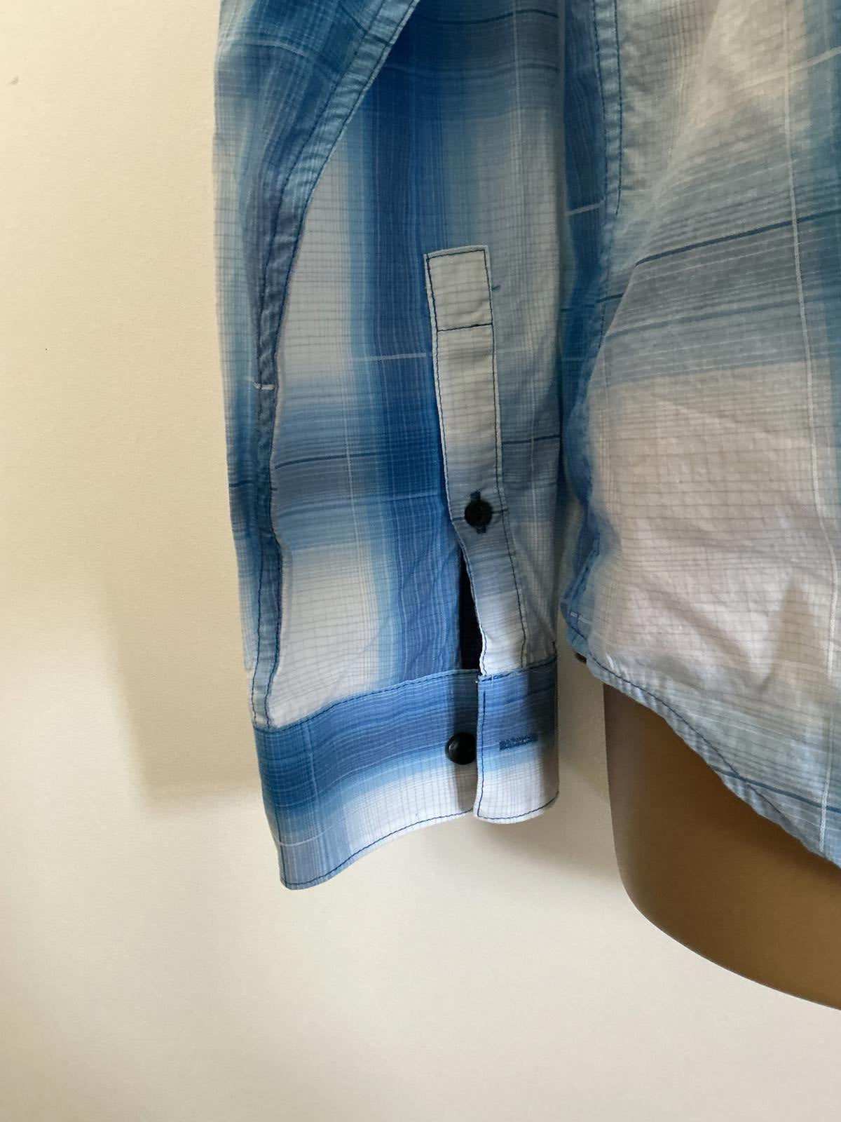 Calvin Klein Men's Size XL Blue Patterned Long Sleeve 100% Cotton Shirt