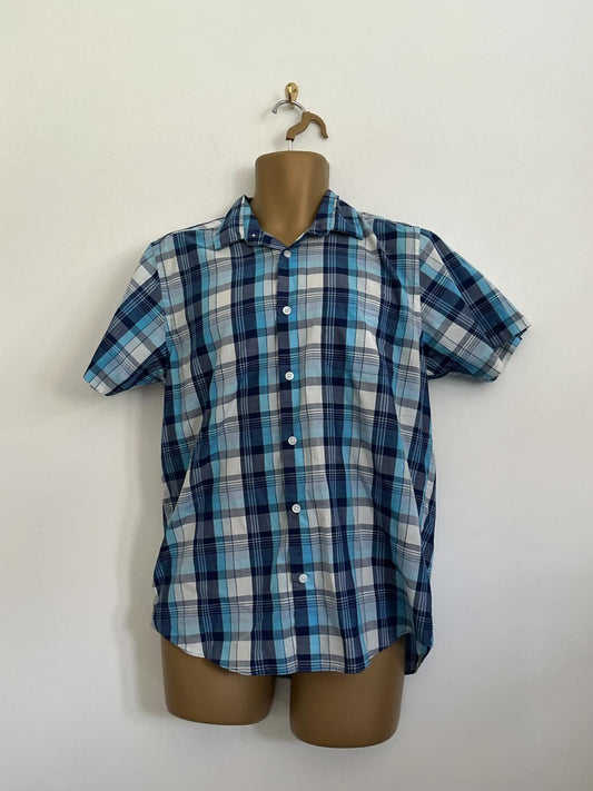 Cedarwood State Size Medium Blue Short Sleeve 65/35 Cotton Blend Shirt