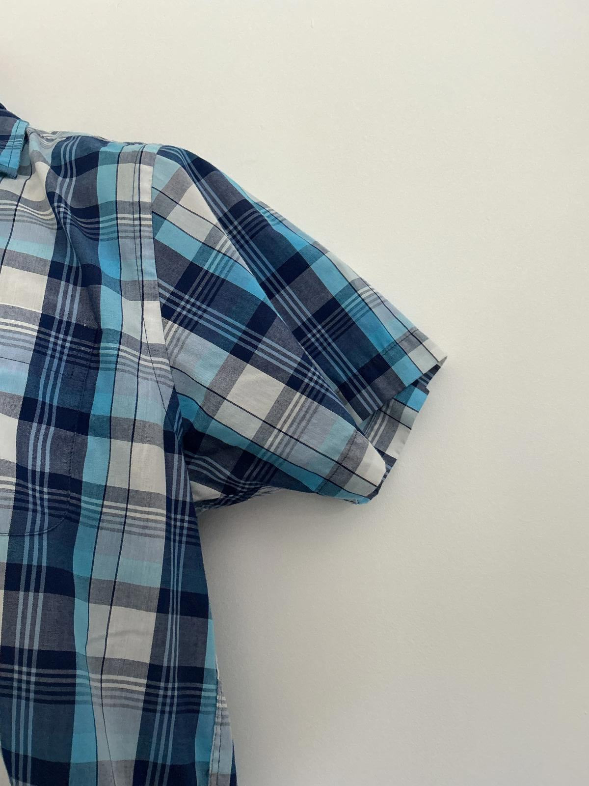 Cedarwood State Size Medium Blue Short Sleeve 65/35 Cotton Blend Shirt