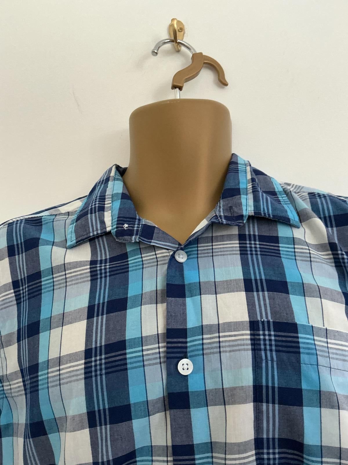 Cedarwood State Size Medium Blue Short Sleeve 65/35 Cotton Blend Shirt