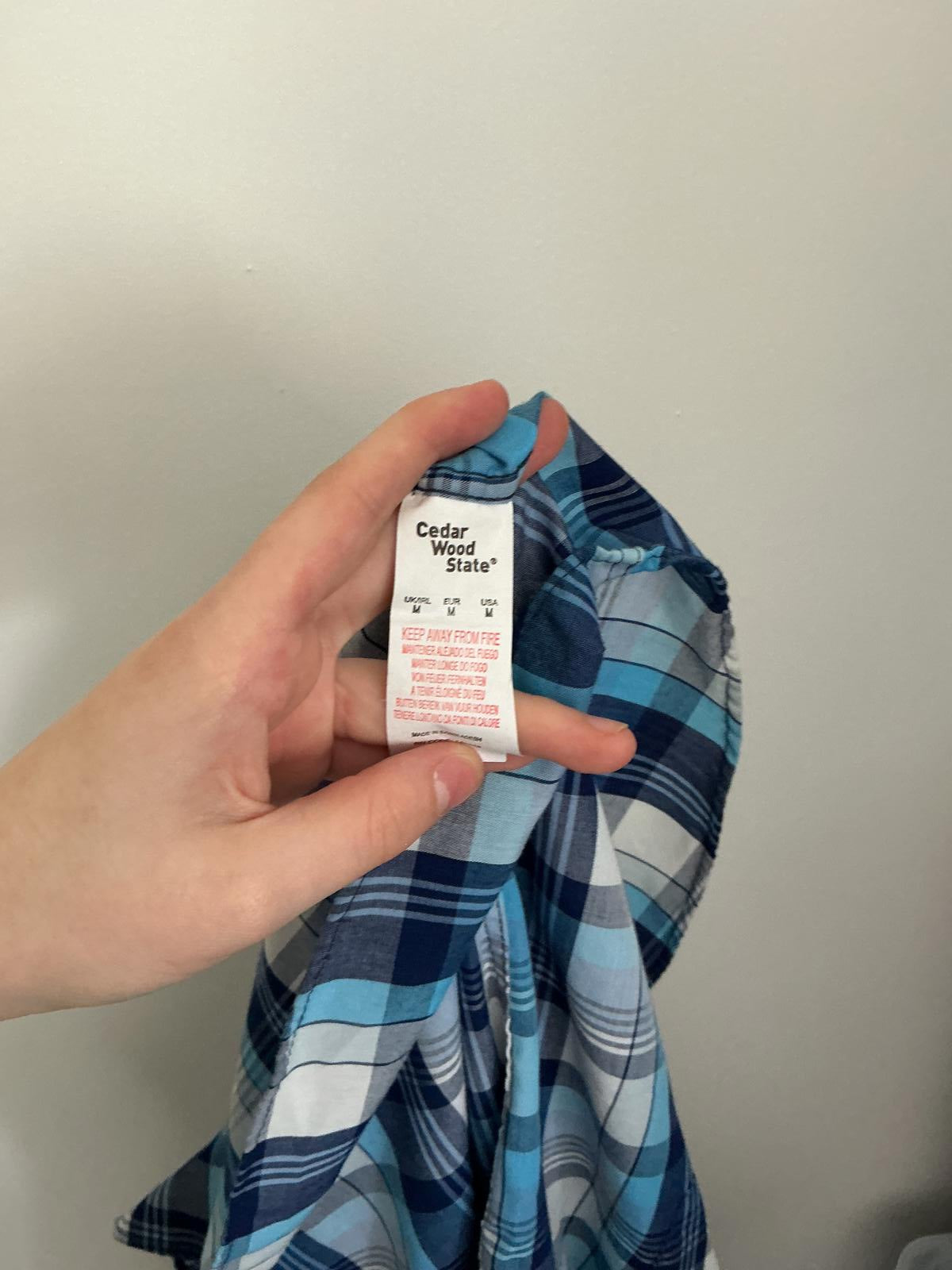 Cedarwood State Size Medium Blue Short Sleeve 65/35 Cotton Blend Shirt