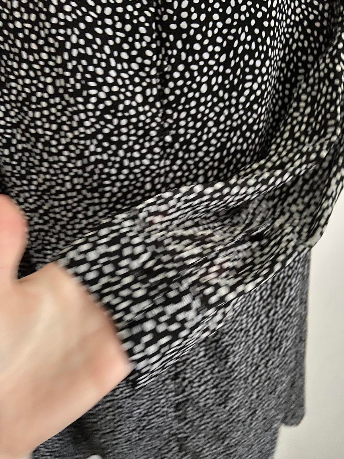 Papaya Curve Size 18 Black White Polka Dot Mini Dress Lined Long Sleeve
