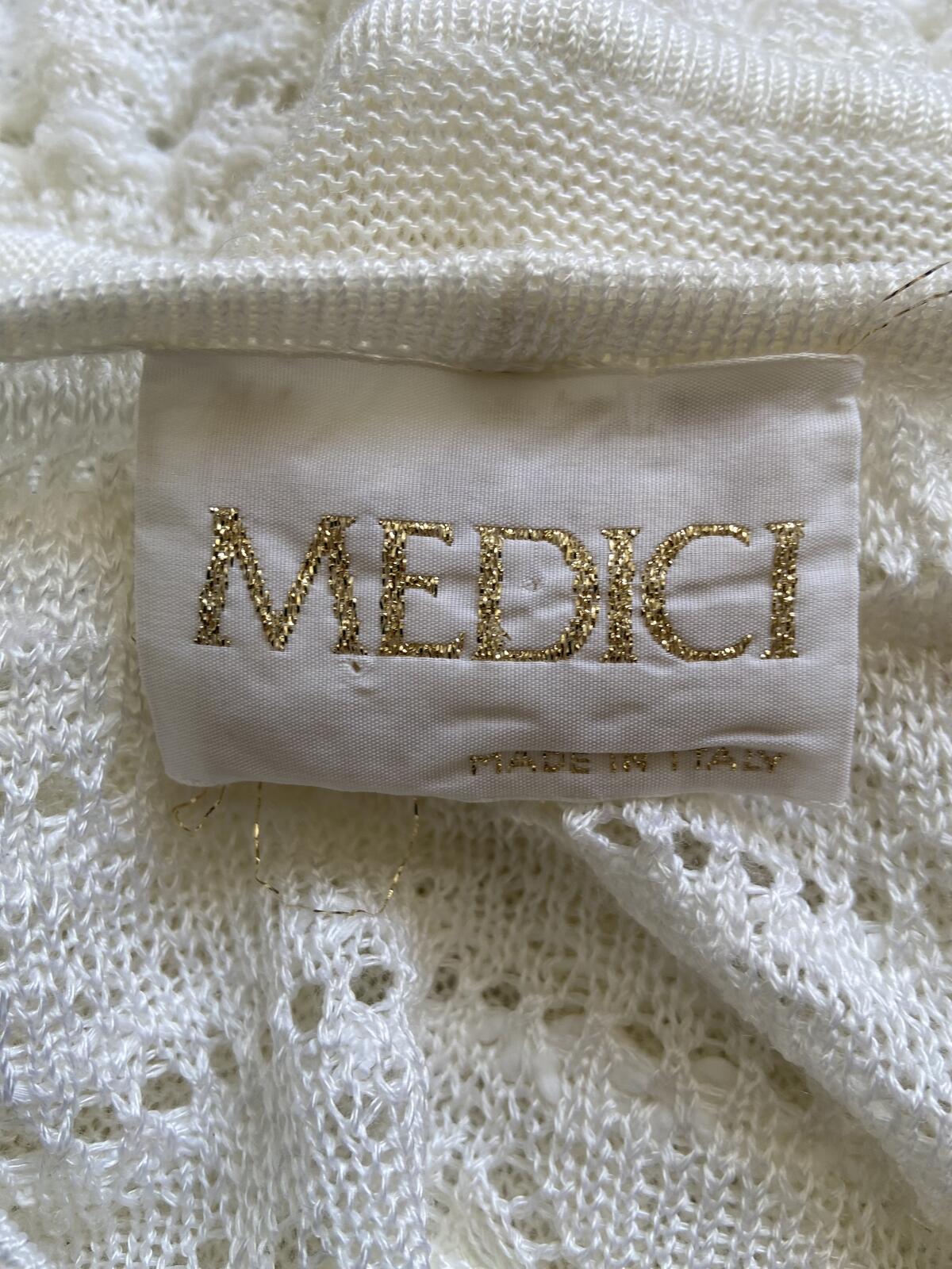 Medici Ivory Lace Crochet Style Short Sleeve Cardigan Size 8
