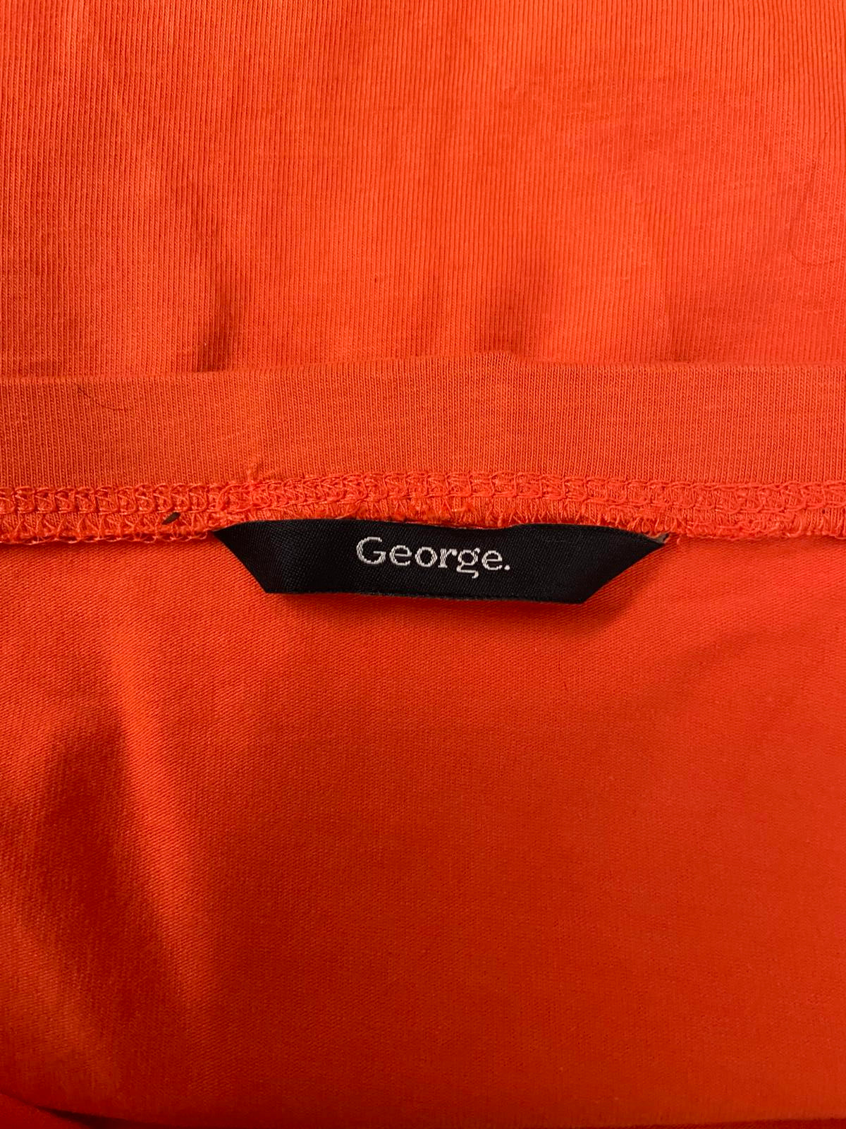 George Size 14 Orange Cotton Blend Stretch Boob Tube Strapless Summer Top