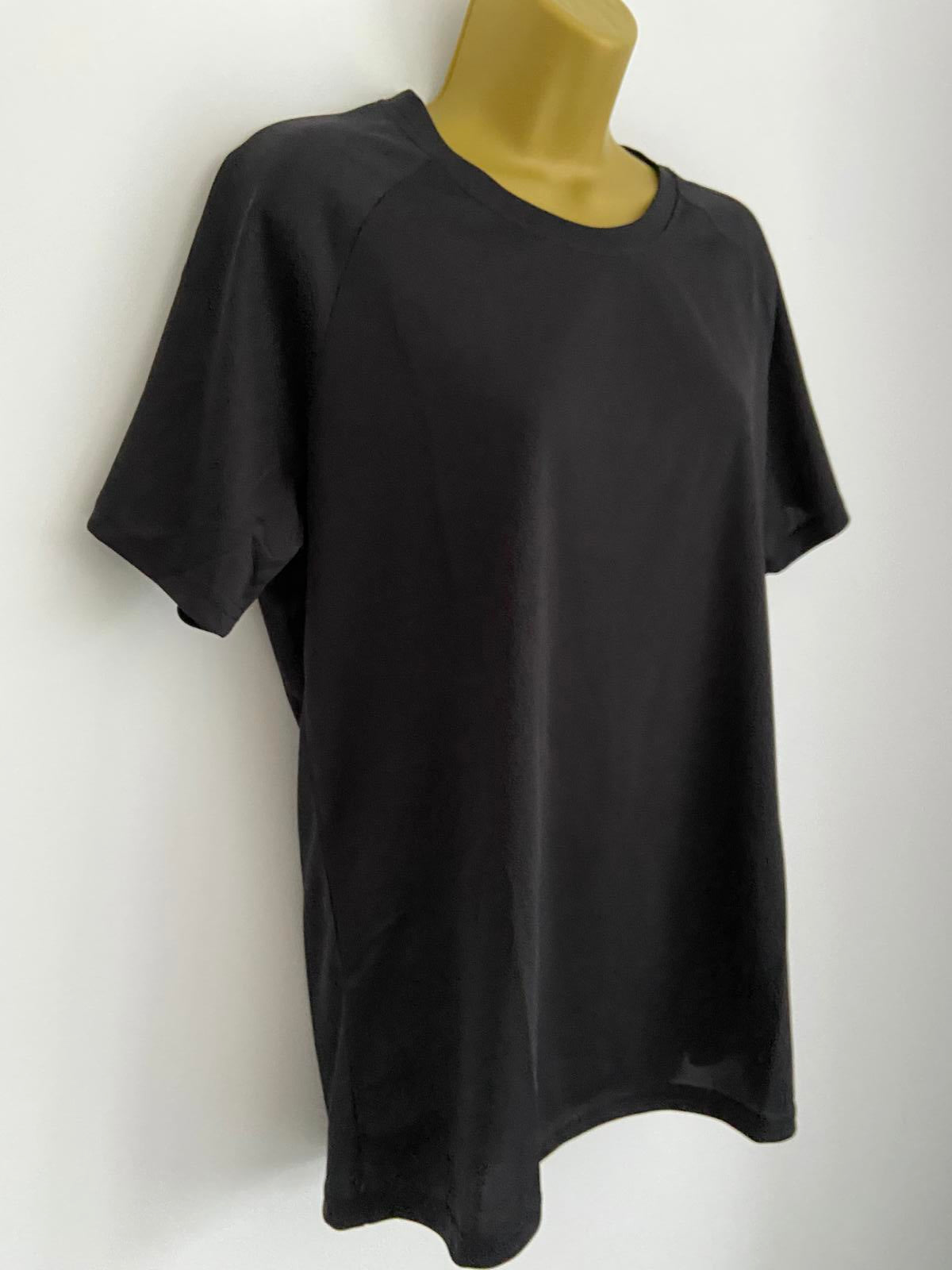 Size XL Black Fitness T-Shirt Gym Top Reflective Silver Arm Detail Activewear