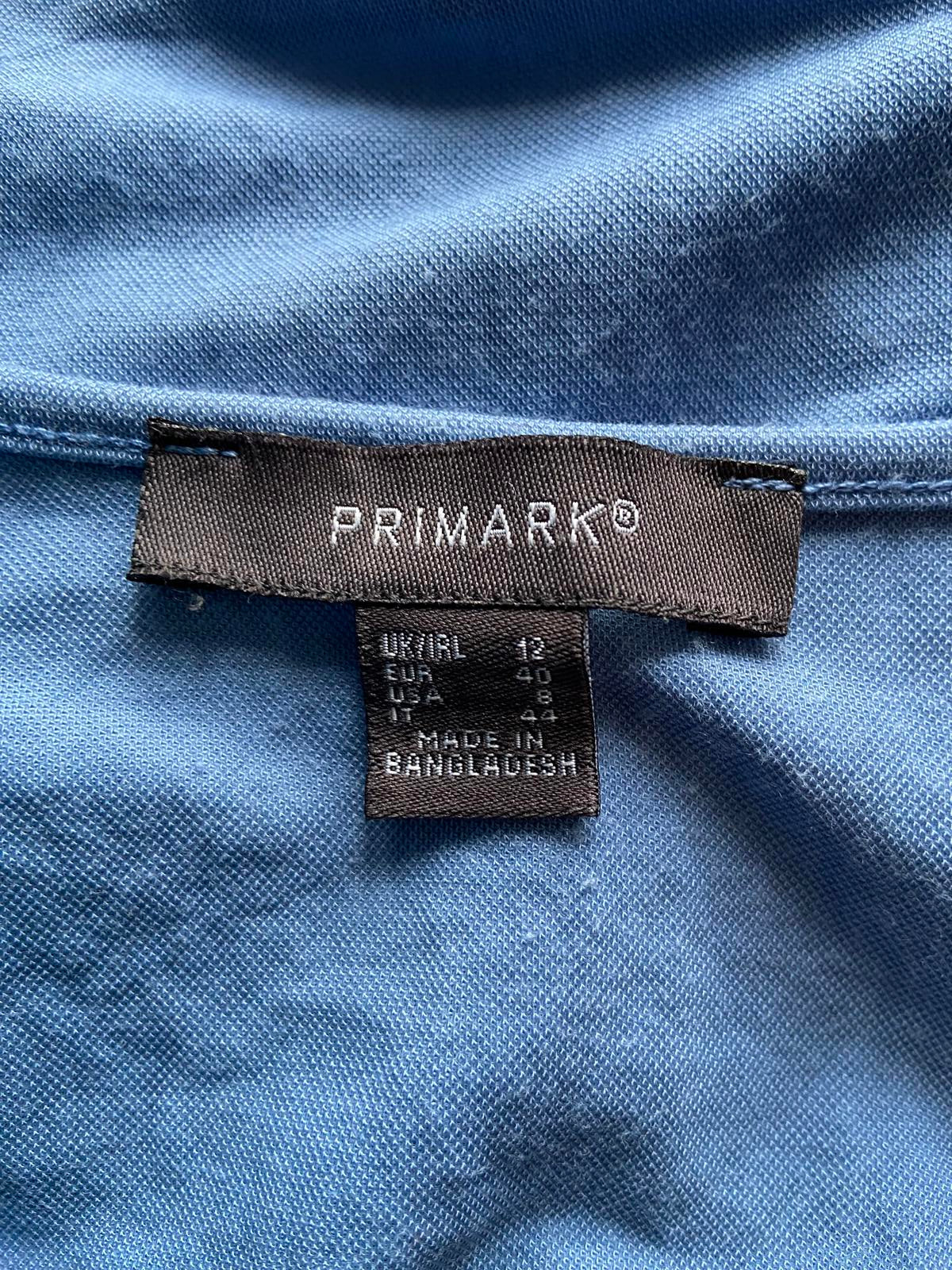 Primark Size 12 Blue Denim Look V-Neck Sleeveless Dress Pockets Casual Summer