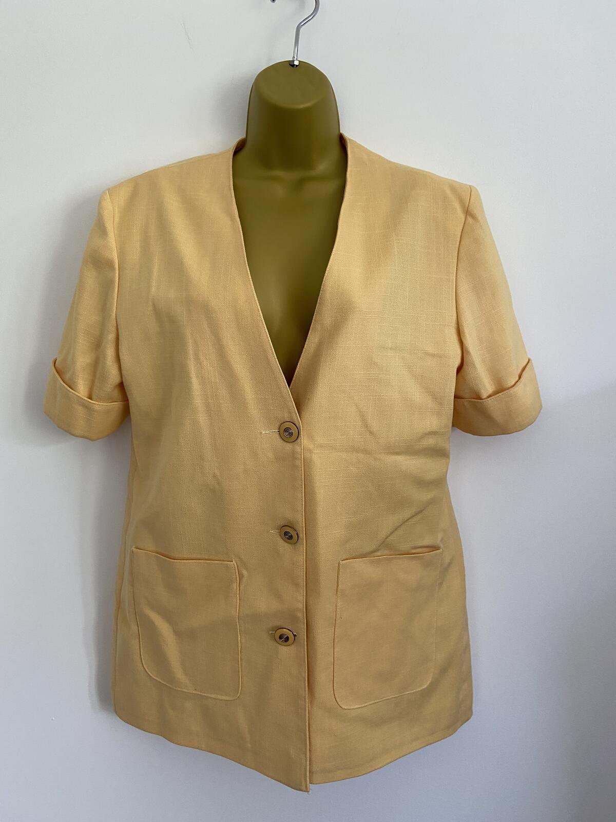 David Barry London Lemon Short Sleeve Fully Lined Blazer - UK Size 12