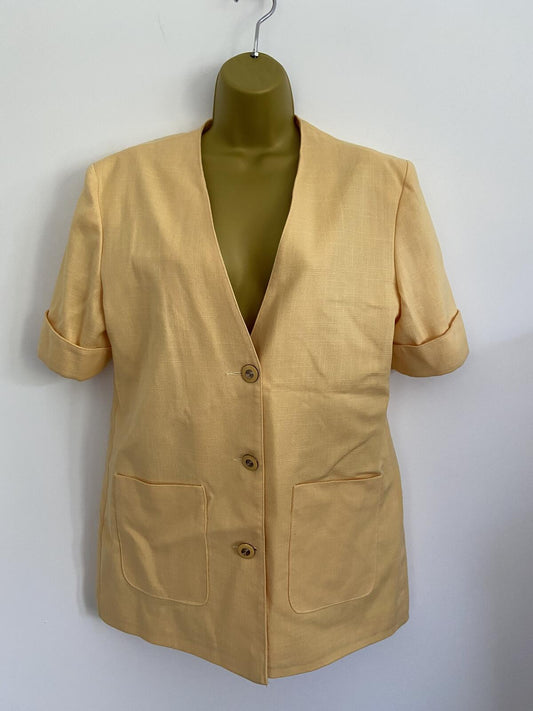 David Barry London Lemon Short Sleeve Fully Lined Blazer - UK Size 12