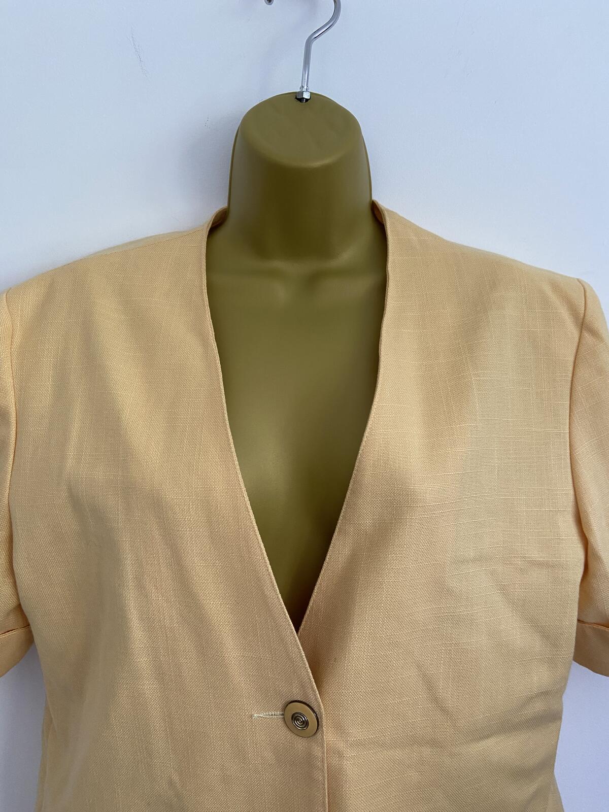 David Barry London Lemon Short Sleeve Fully Lined Blazer - UK Size 12