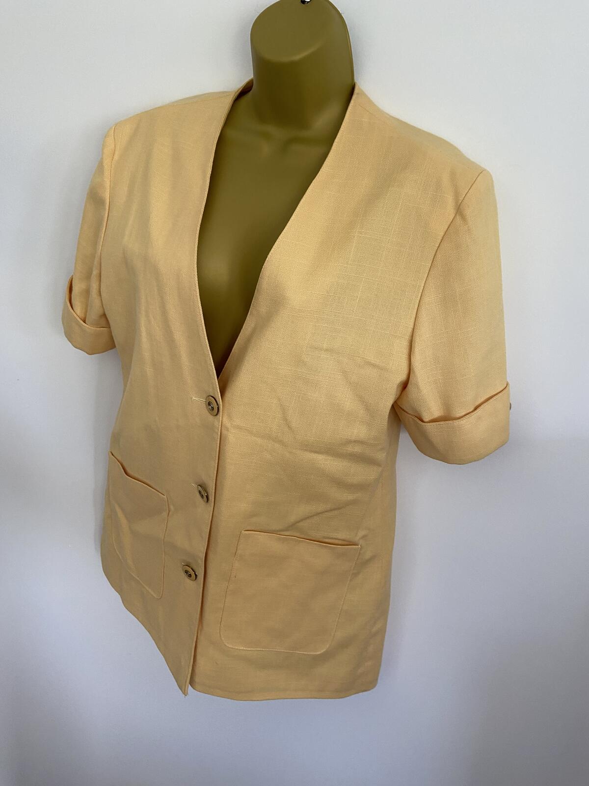 David Barry London Lemon Short Sleeve Fully Lined Blazer - UK Size 12