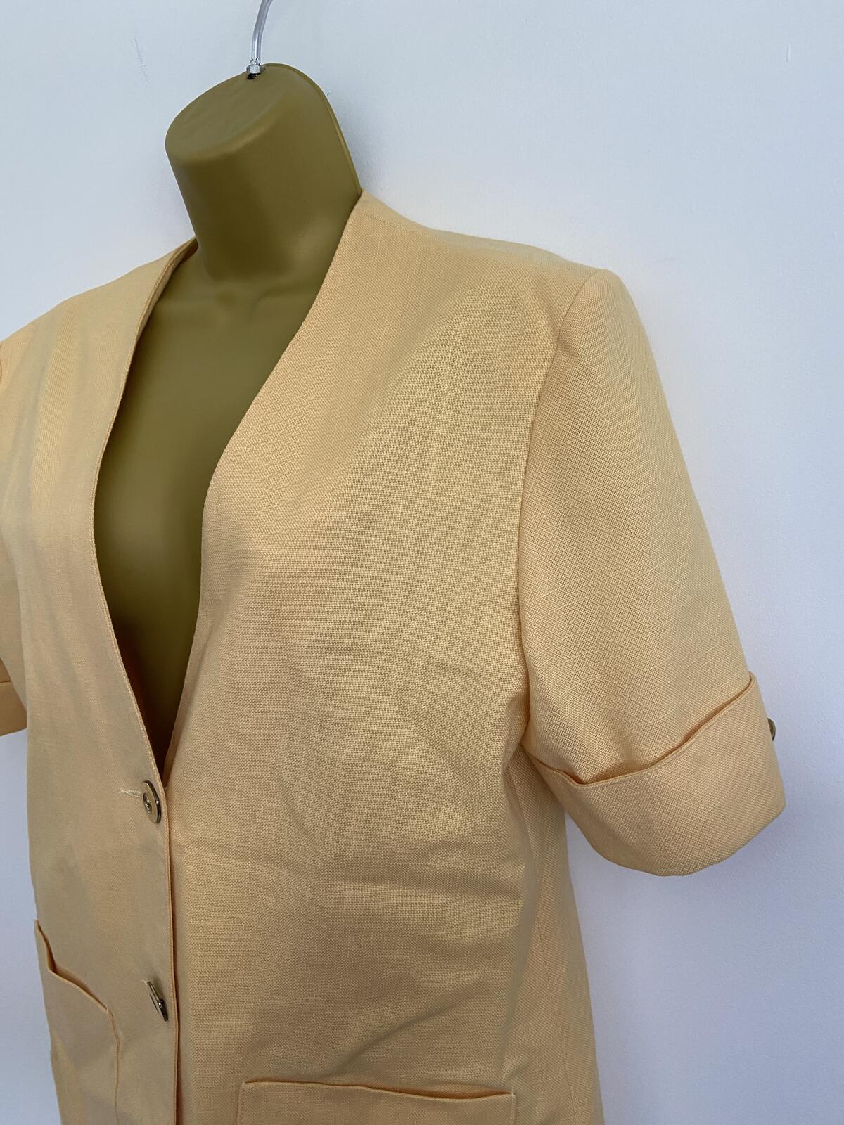 David Barry London Lemon Short Sleeve Fully Lined Blazer - UK Size 12
